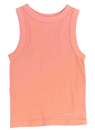 Seamless Ribbed Tank with Hem Front