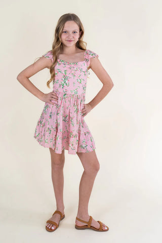 Pinky Floral Sun Dress