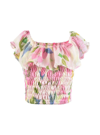 FBZ Smocked Floral Top