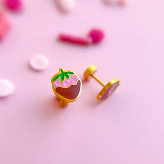 Chocolate Covered Strawberry Earrings