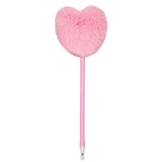 Pink Furry Heart Pen