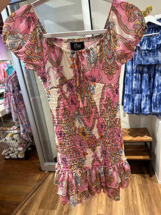 Silky Floral Smocked Dress