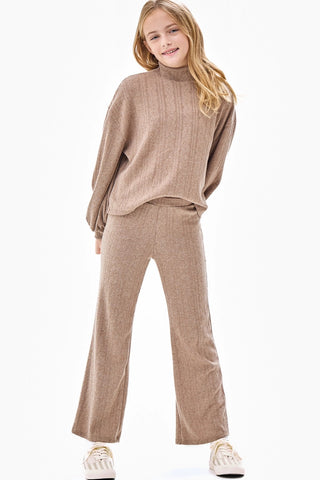 Wide Leg Cable Knit Pants