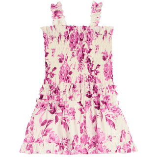 Silky Floral Smocked Dress