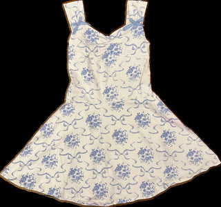 Blue Bow Toile Dress
