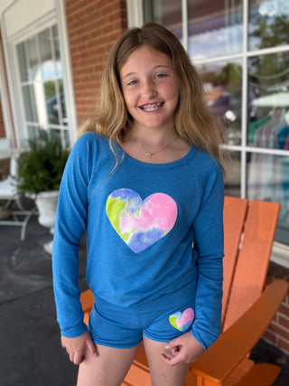 Tie Dye Heart Pullover