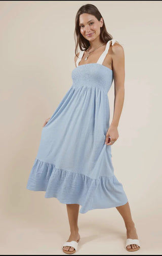 Delilah Ribbon Smocked Mini Dress