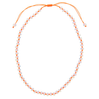 Adjustable Knotted Thread and Opalite Beaded Necklace