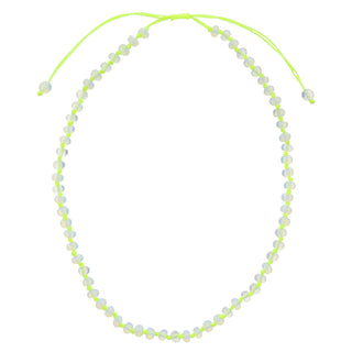 Adjustable Knotted Thread and Opalite Beaded Necklace