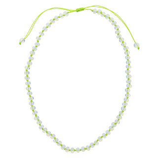 Adjustable Knotted Thread and Opalite Beaded Necklace