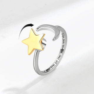 Moon & Star Fidget Ring
