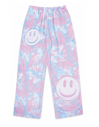 Tie Dye Smile Plush Pants