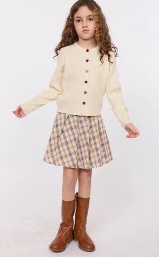 Hot Cocoa Plaid Pleated Skirt